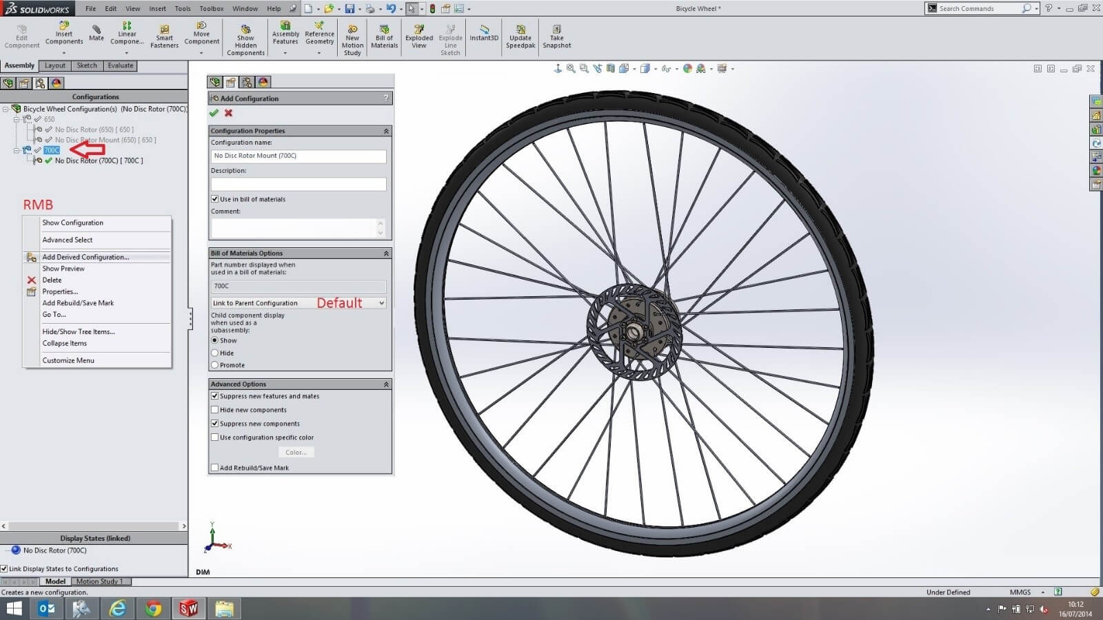 Derived configurations in SOLIDWORKS 3