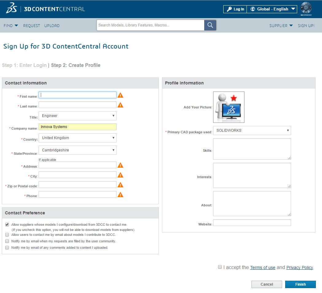 How to become a supplier on SOLIDWORKS 3D ContentCentral 3