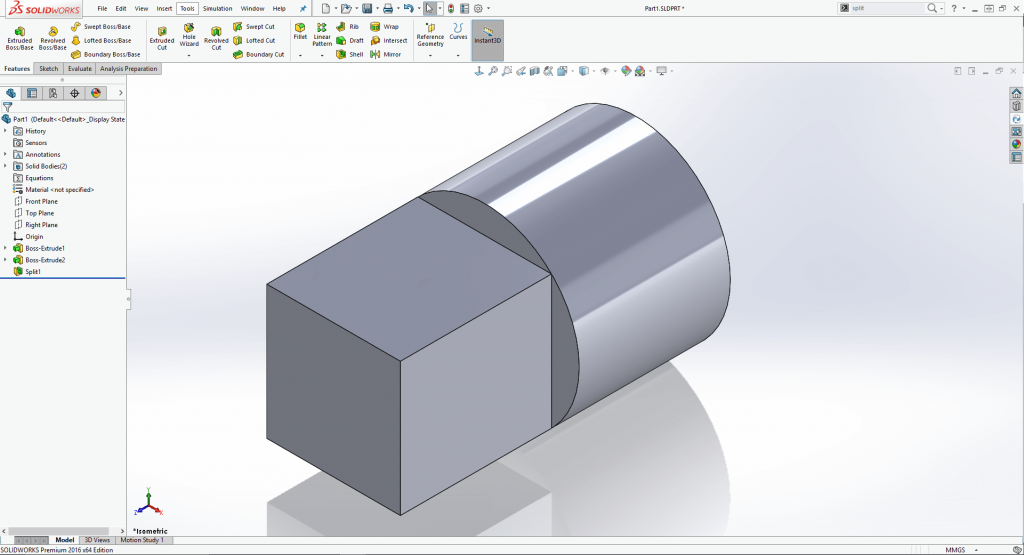 SOLIDWORKS Split Feature 3