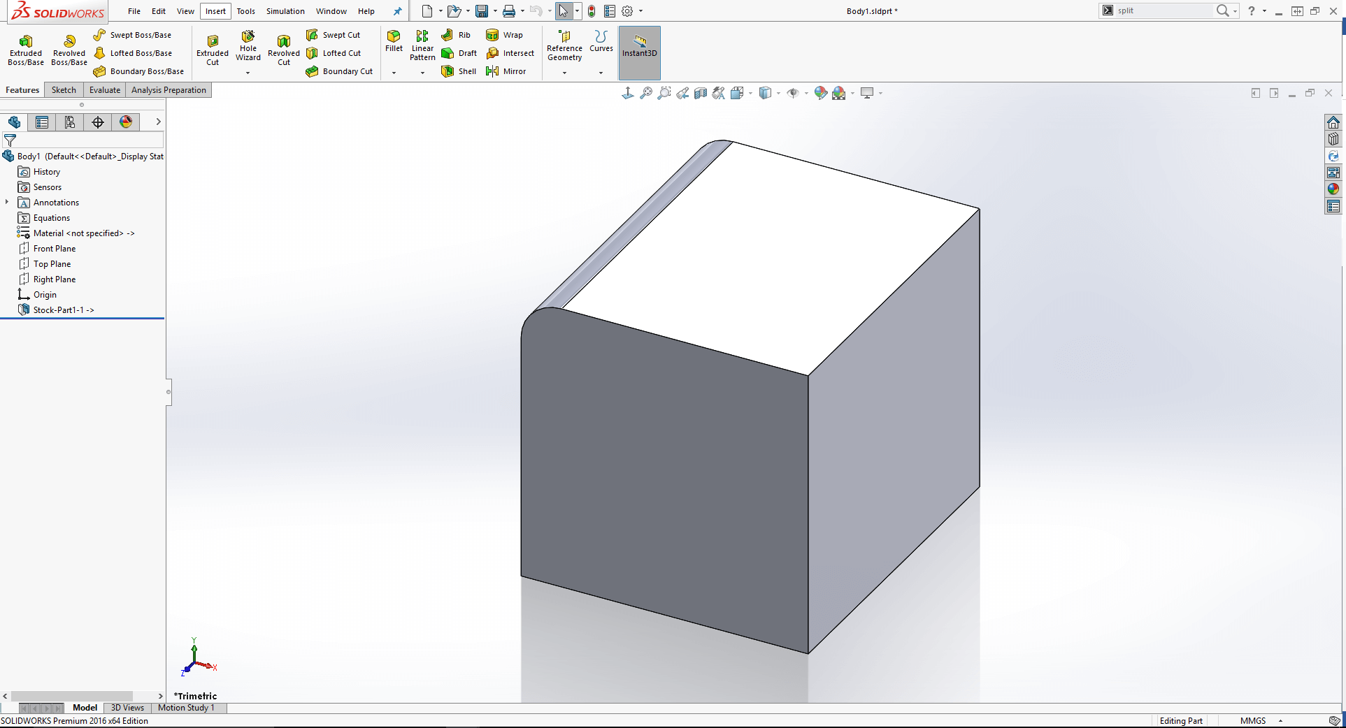 SOLIDWORKS Split Feature 7