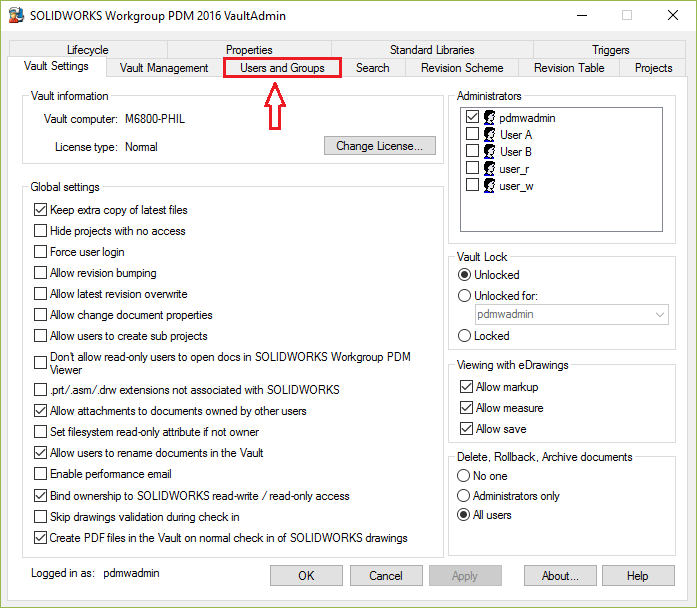 How to access a file owned by another user in Workgroup PDM