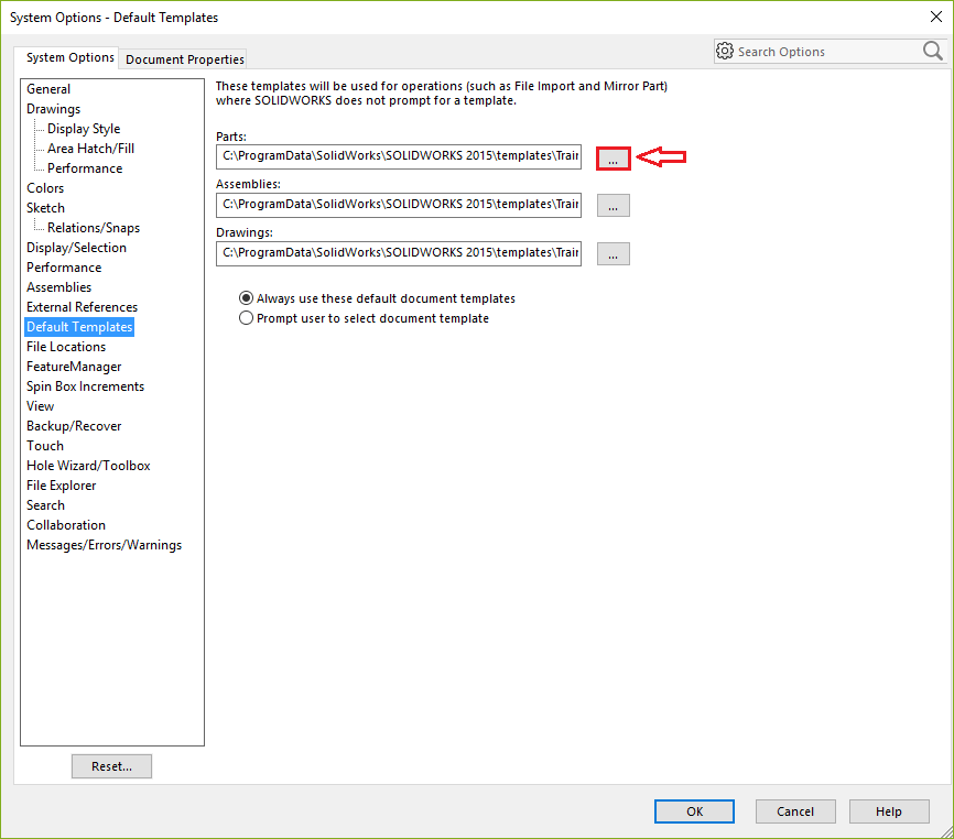 How to create a custom SOLIDWORKS template Image 3