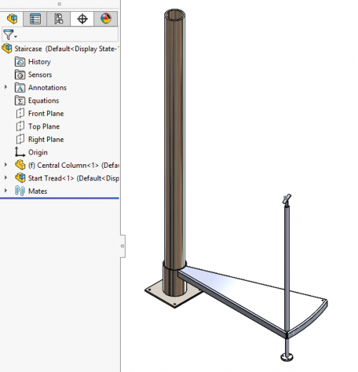 SOLIDWORKS 2018 Faster Spiral Staircase Design Rotate Instances
