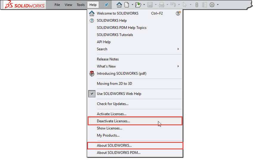 SOLIDWORKS Activation Transaction Failed Activation Count Exceeded Help Menu