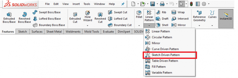 SOLIDWORKS Sketch Driven Pattern Tool tutorial - Innova Systems