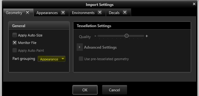 SOLIDWORKS Visualize settings