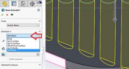 SOLIDWORKS extrude tools end conditions