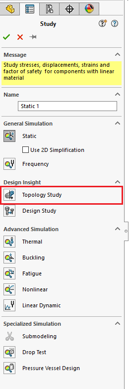 SolidWorks Simulation 2018 - Topology Optimisation Tutorial