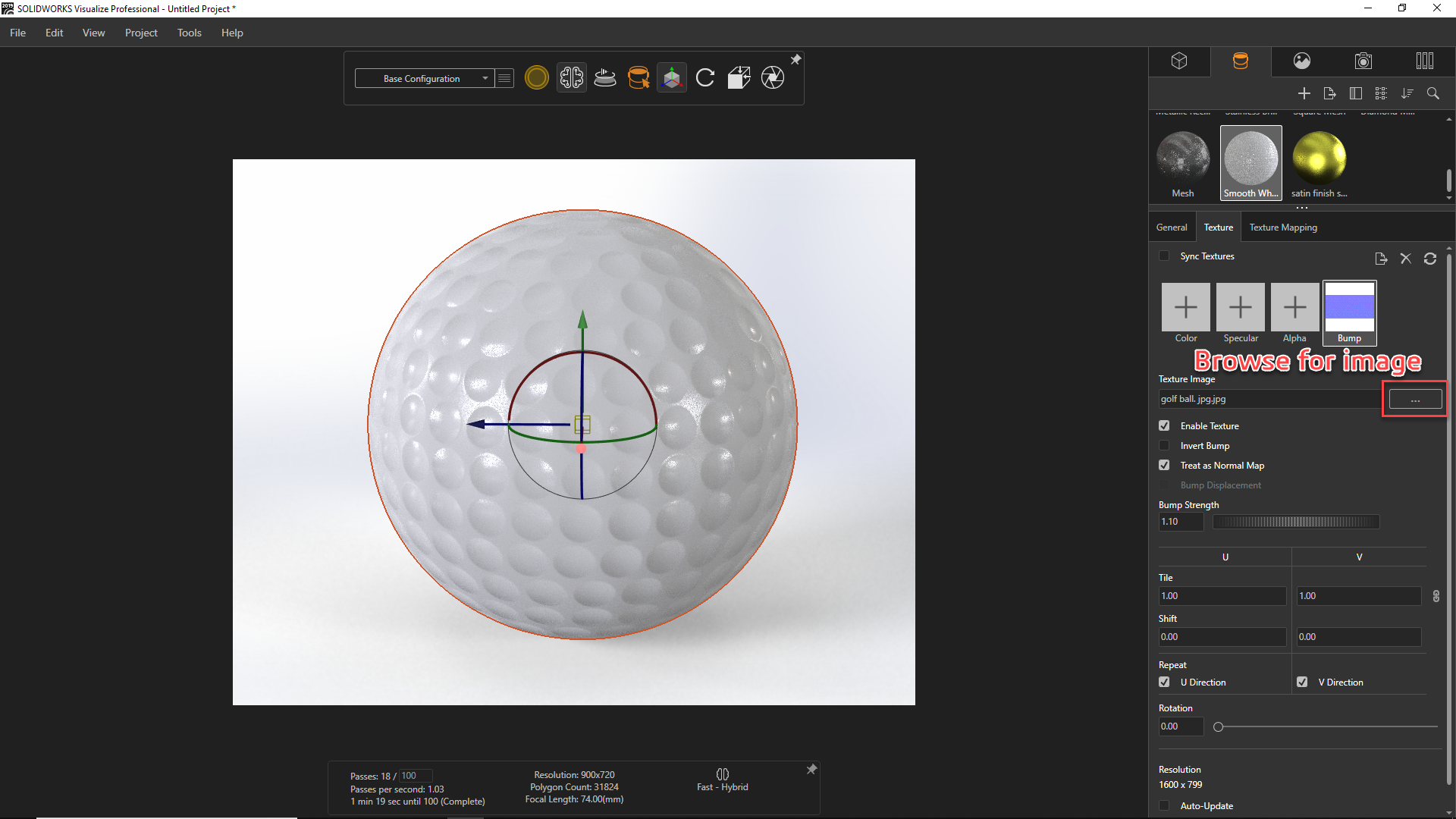 SolidWorks Visualize Bump Maps