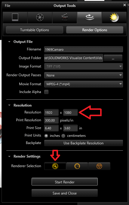 Solidworks Visualise Animation settings