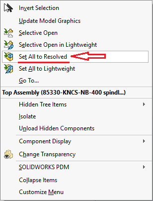 Working with a Large assembly in SOLIDWO