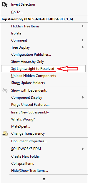 Working with a Large assembly in SOLIDWO